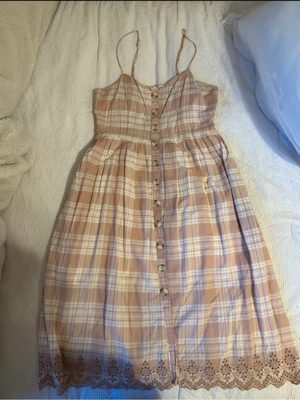 Harper pink plaid and white sun dress